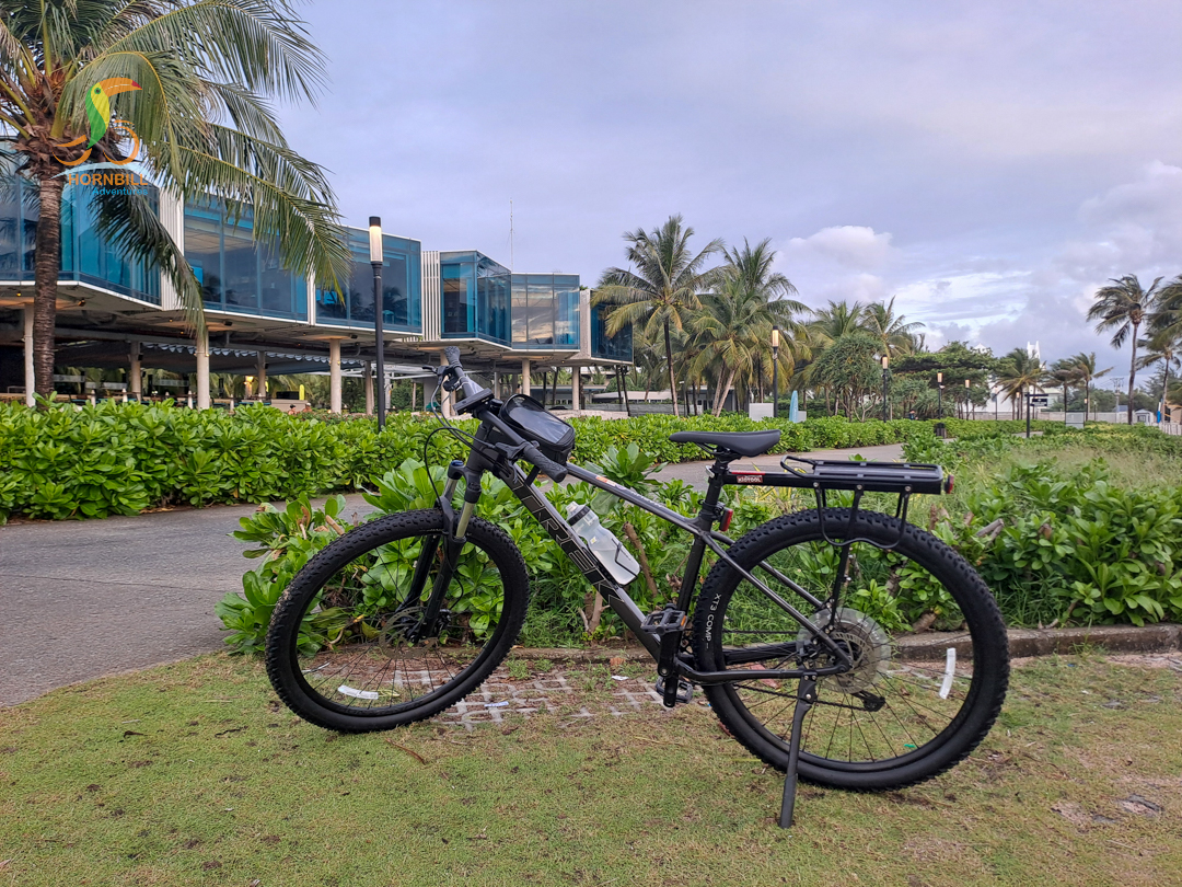 Best Cycling Route for Sunset Views in Phu Quoc in the front of luxury hotel